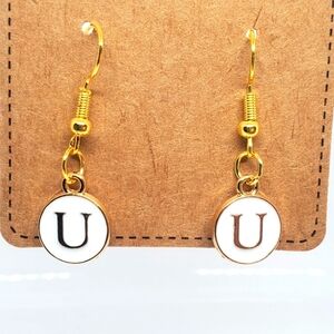 7/$10 U Initial Earrings, New